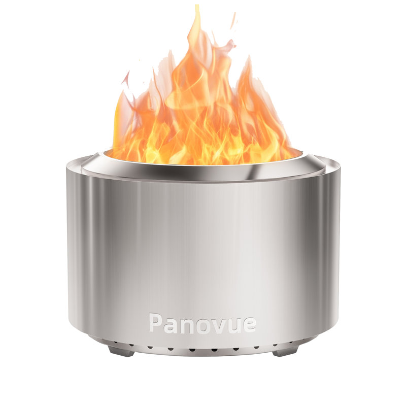 22" Smokeless Fire Pit with Cover, Stainless Steel Portable Smokeless Fire Pit