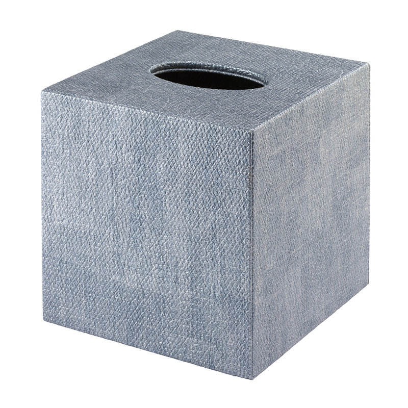 Luster Tissue Box Cover, Ice Blue
