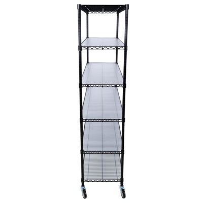 6-Tier Heavy Duty Metal Wire Shelving Unit, 6000 lbs Total Capacity, NSF Certified, Black, 20" x 48" x 84"