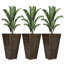 Ensemble de 3 grandes jardinières d'extérieur avec trous de drainage - brun-428178297