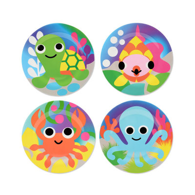 Ocean 8" Melamine Kids Plate Set