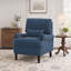 Fauteuil d'appoint Rickon style campagne française, avec accoudoirs arrondis et coussin lombaire, idéal pour le salon, la chambre ou le bureau à domicile.-129513833