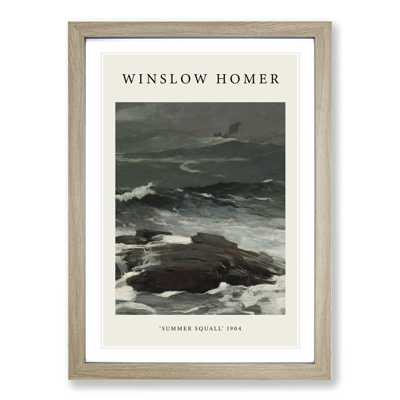 Summer Squall by Winslow Homer - Single Picture Frame Print, 65cm H x 48cm W x 2cm D, Oak Framed