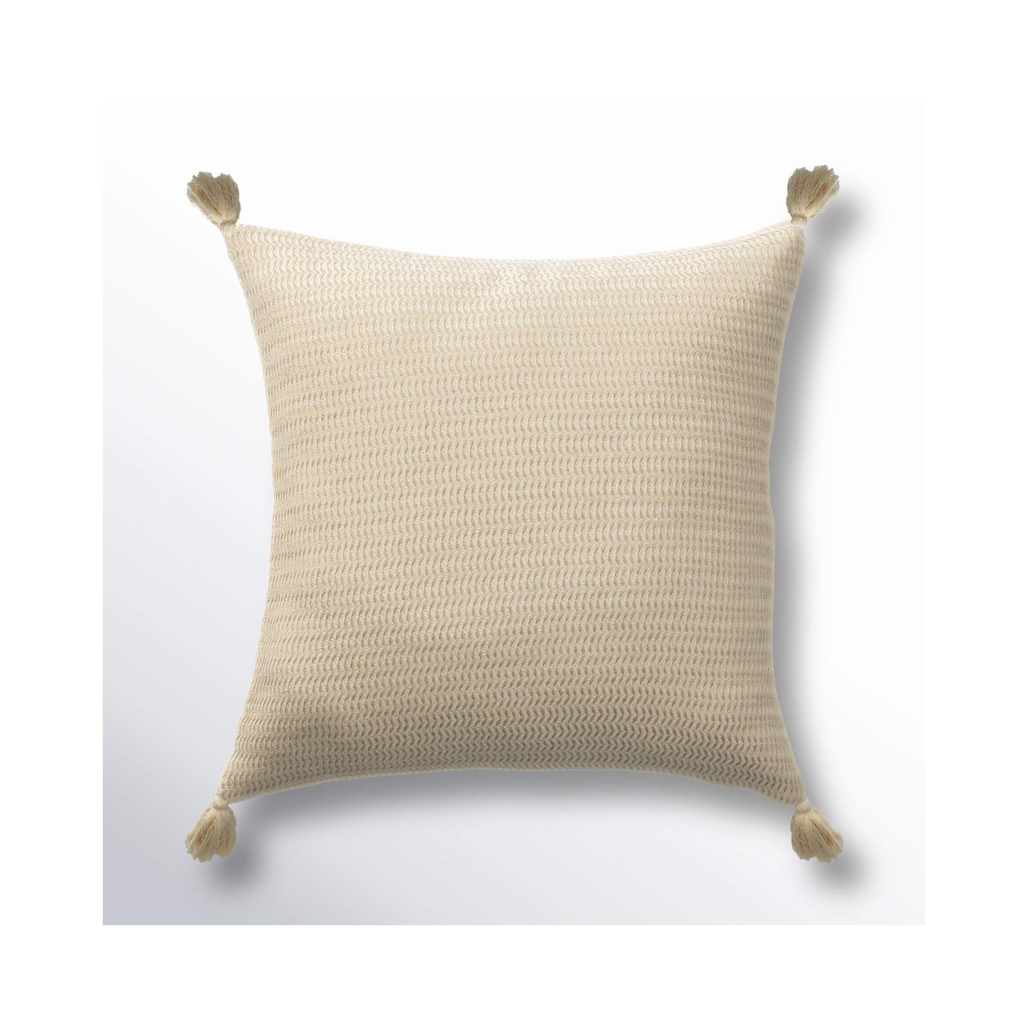 Brenly Turkish Cotton Striped Square Throw Pillow, Beige, Polyester/Polyfill