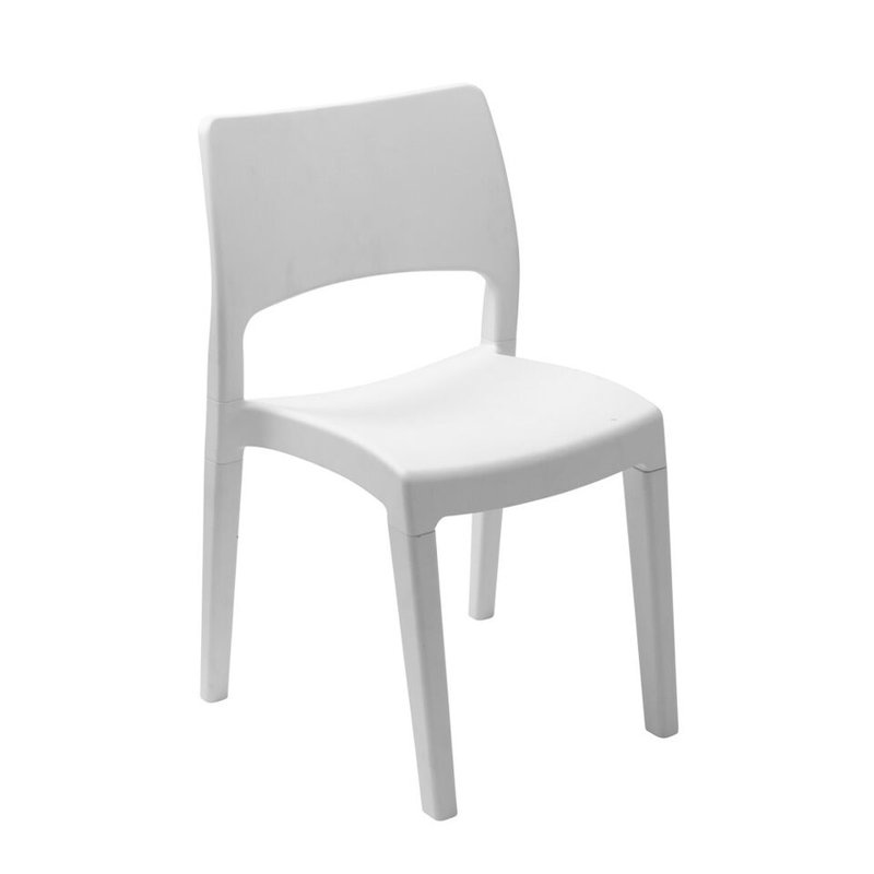 Leda Stacking Patio Dining Armchair, White
