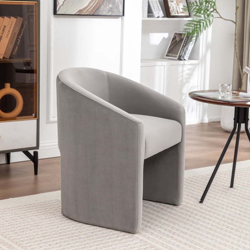Halley Velvet Upholstered Dining Chair, Gris