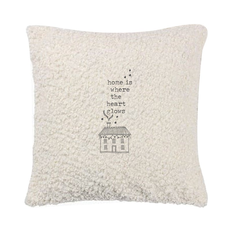 Fleece Cushion with House Design