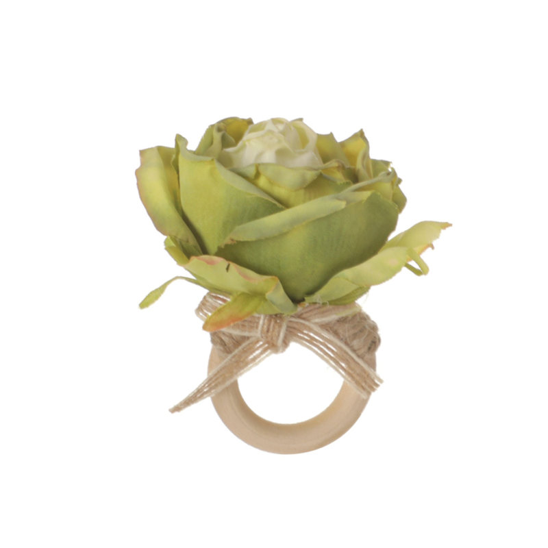 Rond de serviette en soie Rosa, Vert