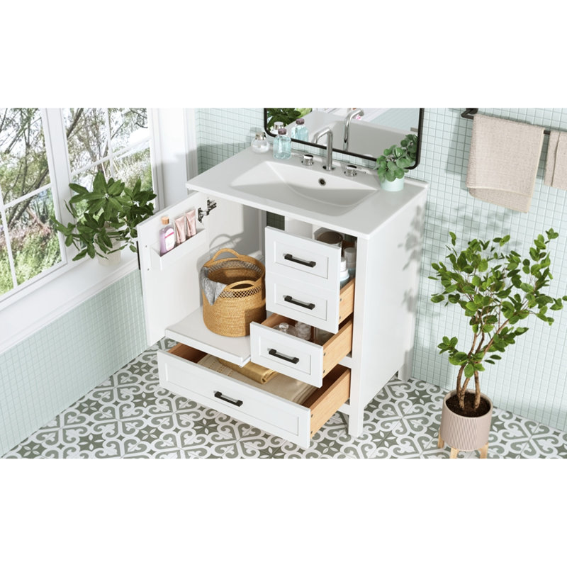 Modern Soft-close Bathroom Vanity Set | Solid Wood Construction | Compact, Elegant Design For Small Spaces