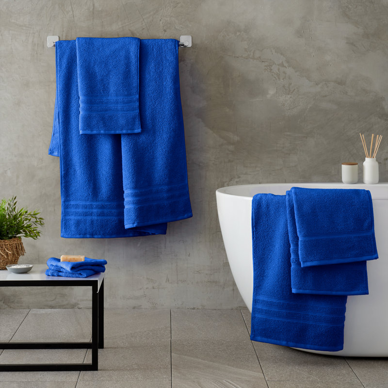 Zero Twist Cotton Bath Sheet Pair, Cobalt Blue
