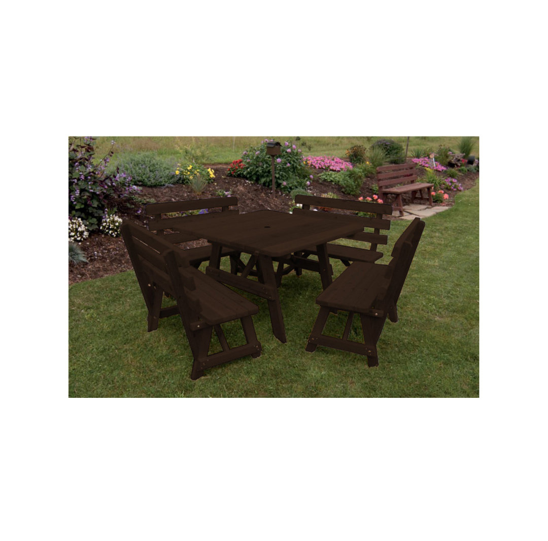 Bermondsey Square 8 - Person 43'' Long Picnic Table Rosecliff Heights 