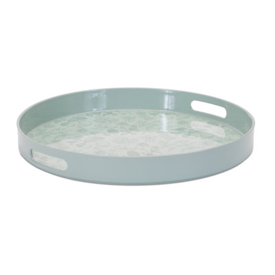 Plateau rond à motif floral 13,5 po