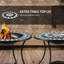 Table de foyer d'extérieur 30 po avec 31 conceptions - foyer au bois, seau à glace de patio, étagère de rangement pour barbecue agréable, feu de camp, bol à brûler de camping Adventures, occasions agréables