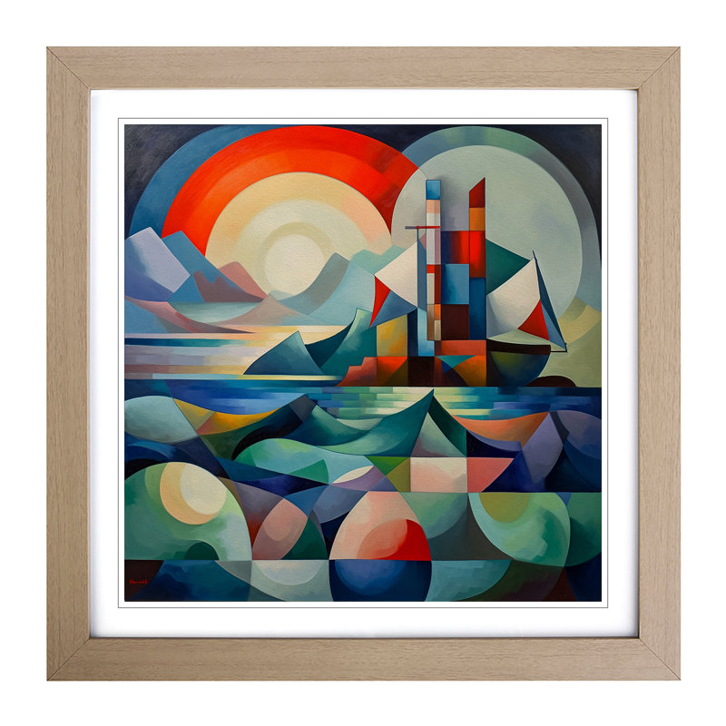 Seascape Constructivism No.6 - Framed Print, Oak