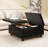 Mid-century Coffee Table with Nailhead Inlay,Modern Storage Stool with 2 Storage Doors-2025335755