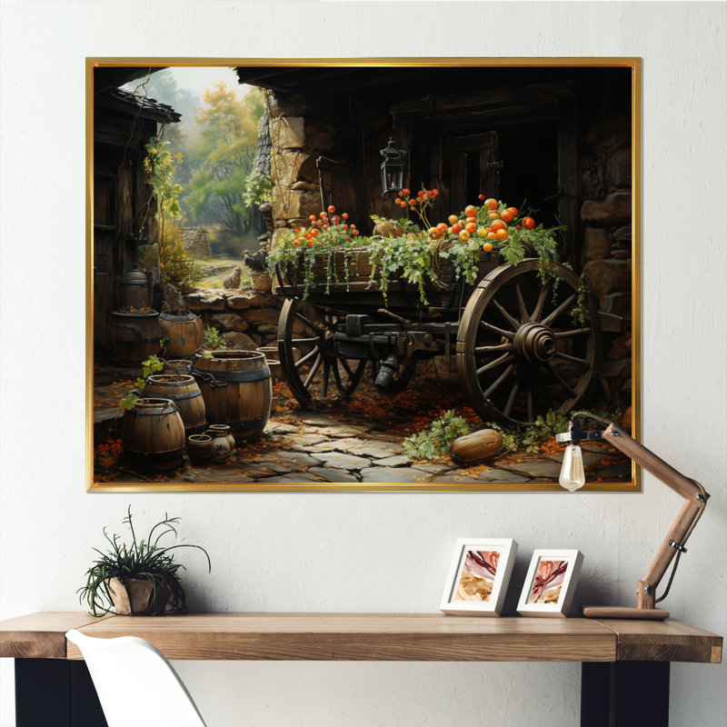 «Old Cart Cart Legacy» sur toile, H 30 po x l 40 po x P 1,5 po, Cadre flottant doré