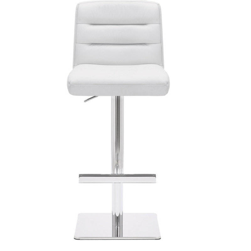 Upholstered Adjustable Height Counter Stool with Metal Frame
