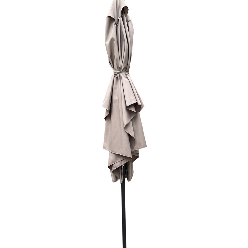 Parasol d'extérieur 10 x 6,5 pi avec auvent solaire, stabilité des couleurs jusqu'au niveau 4, pour patio rectangulaire près de la piscine 26 10 pi x 6,5 pi, inclinable, piscine et jardin