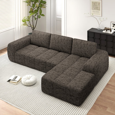L-Shape Luxury Sectional Oversized Sofa,Comfy Sleeper Couch No Assembly Required Modern Modular Sofa With Deep Seat Cozy Upholstered Couches For Livin by Latitude Run