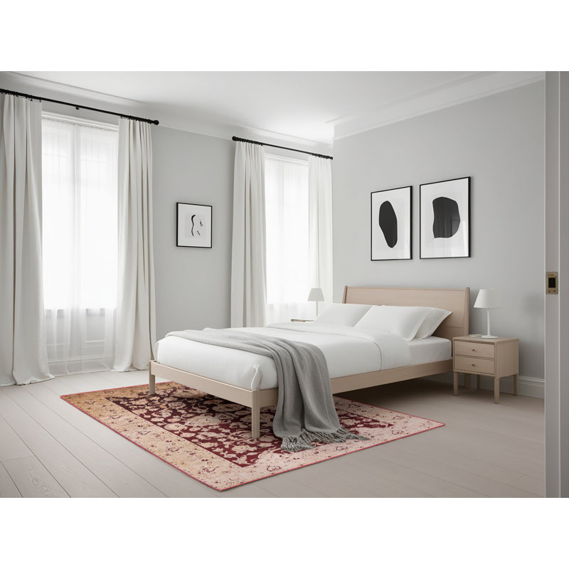 Tapis beige / rouge Castanon, Rectangle 5 pi x 7 pi