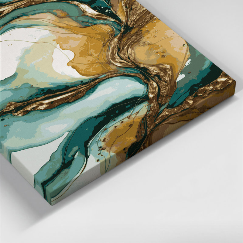 Aquarelle abstraite, art mural sur toile brune 79, H 11 po x l 14 po