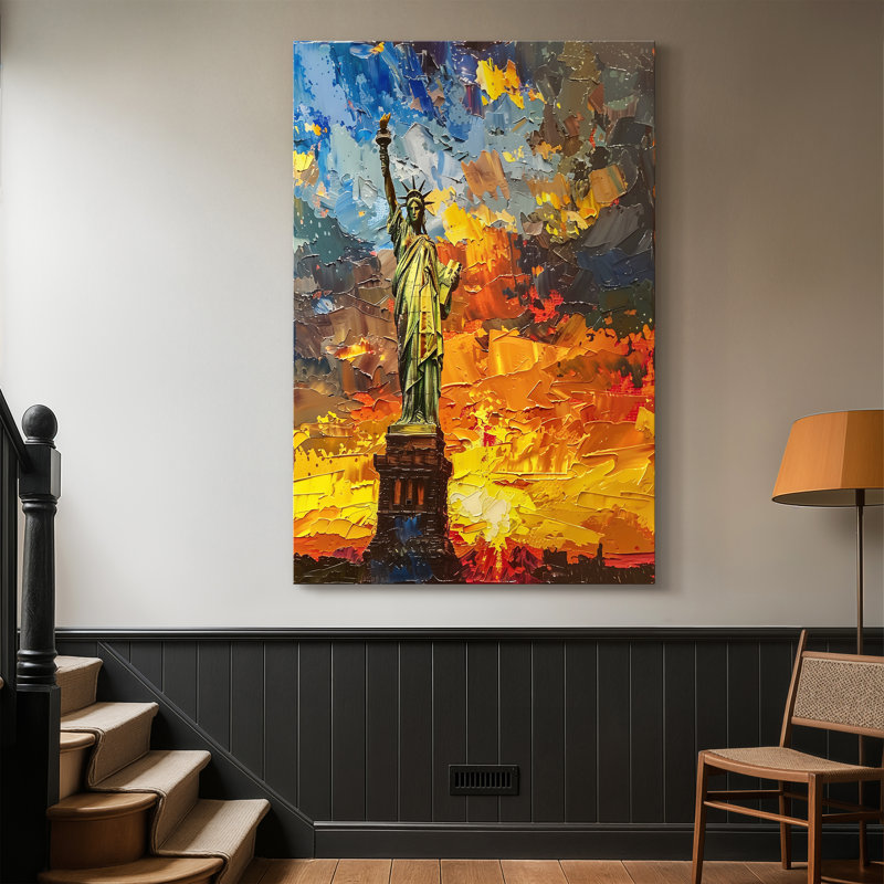 Toile tendue Liberty Ablaze en couleurs - prête à être accrochée, 36X48