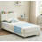 Twin Bed Frame With Storage Headboard, Velvet Upholstered Platform Bedframe-1549065318-1549065315