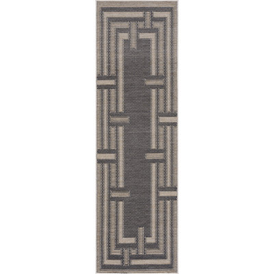 Tapis intérieur / extérieur noir et beige Amanda