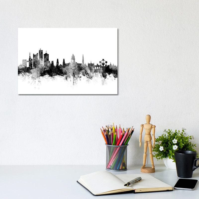 Brussels, Belgium In Black & White by Michael Tompsett - Wrapped Canvas Gallery-Wrapped Canvas Giclée