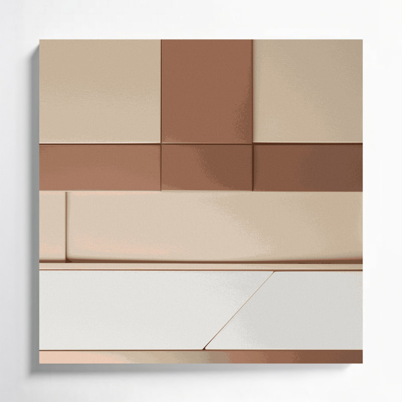 Minimalisme 29, art mural sur toile beige, H 32 po x l 32 po