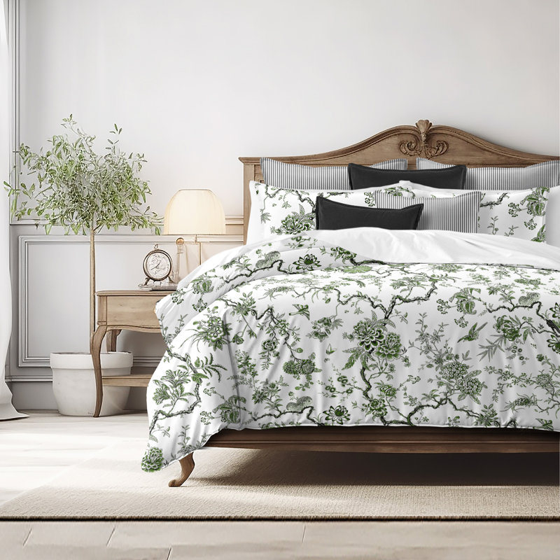 Tree Top Avocado Cotton Comforter Set, King Comforter + 7 Additional Pieces