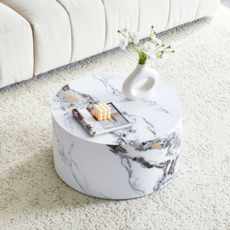 Table basse Marbletexture, Blanc