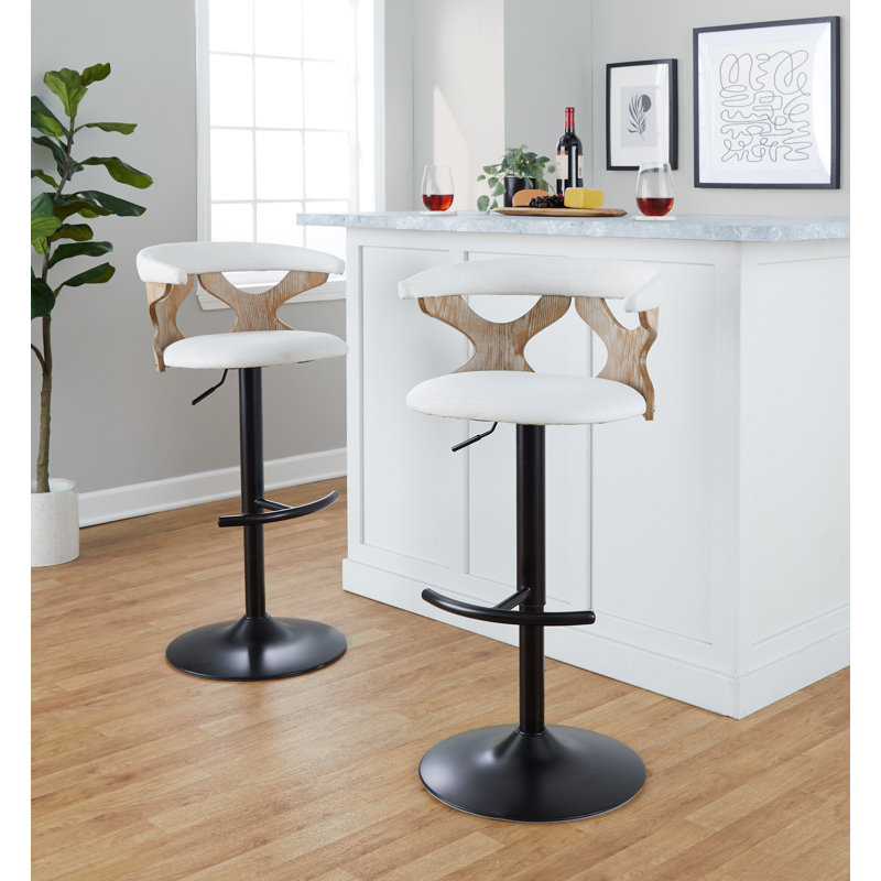 Tabouret pivotant à hauteur réglable, Crème