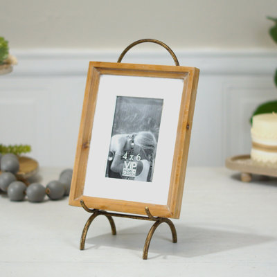 Cadre photo en bois avec support 14,5 po 5X7
