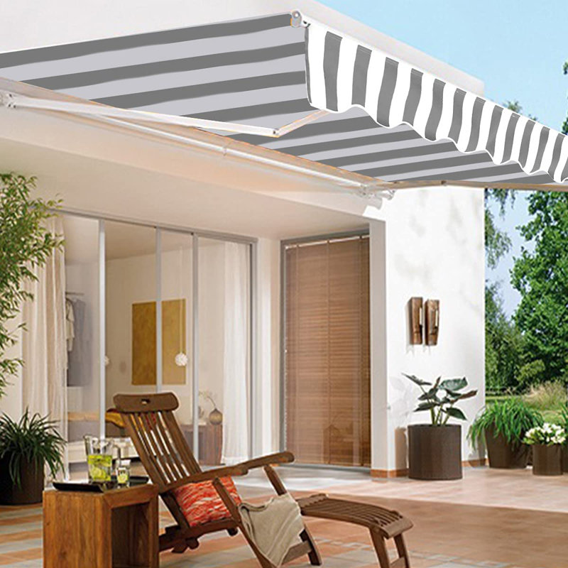 Dakota Fields 250cm W x 200cm D Retractable Patio Awning, Grey