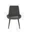 Chaise de salle à manger moderne avec pieds en métal noir - gris - 4 par boîte-928495556