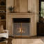 Gold Two‑Panel Freestanding Fireplace Screen, 50" W × 35" H Iron Mesh Fire Spark Barrier for Home Indoor Fireplace