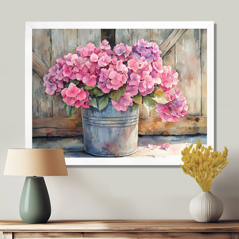 Distin - Floral Wall Art, Reproduction encadrée d'une seule photo, H 12 po x l 20 po, Blanc