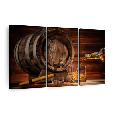 Whiskey Barrel Distributeur - 3 pièces de toile tendue multi-image