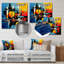 Décoration murale Mid-Century abstraite bleue et orange Mid-Century-1641614789