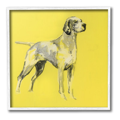" Modern Dog On Yellow " by Cartissi on Canvas