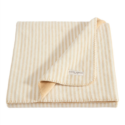 Laura Ashley Toile Delight Plush Reversible Green Throw Blanket