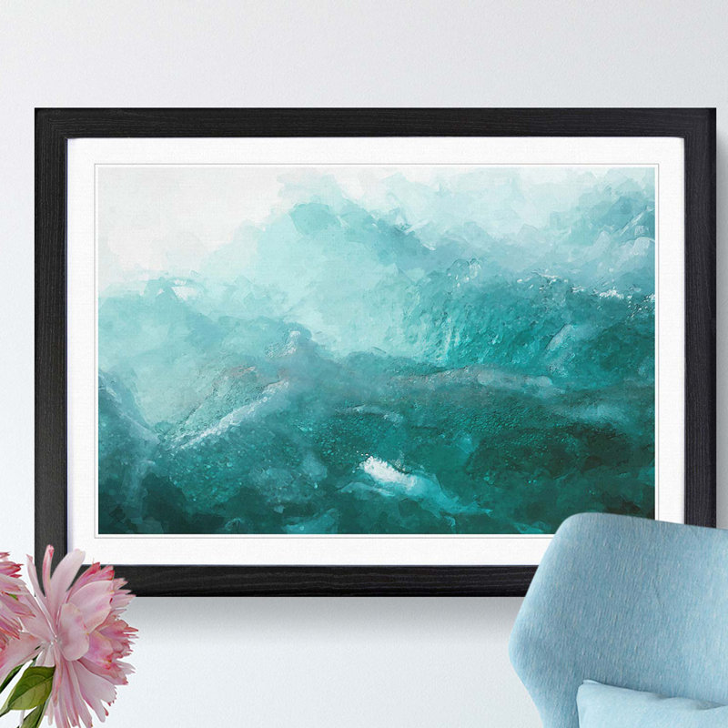 Waves in Italy in Abstract - Picture Frame Graphic Art Print, Black, 40cm H x 60cm W x 2cm D
