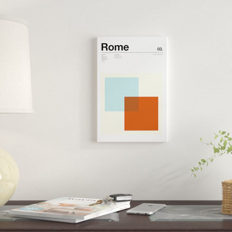 « rome », impression sur toile, H 40 po x l 26 po x P 1,5 po, Pas de tapis, Toile tendue