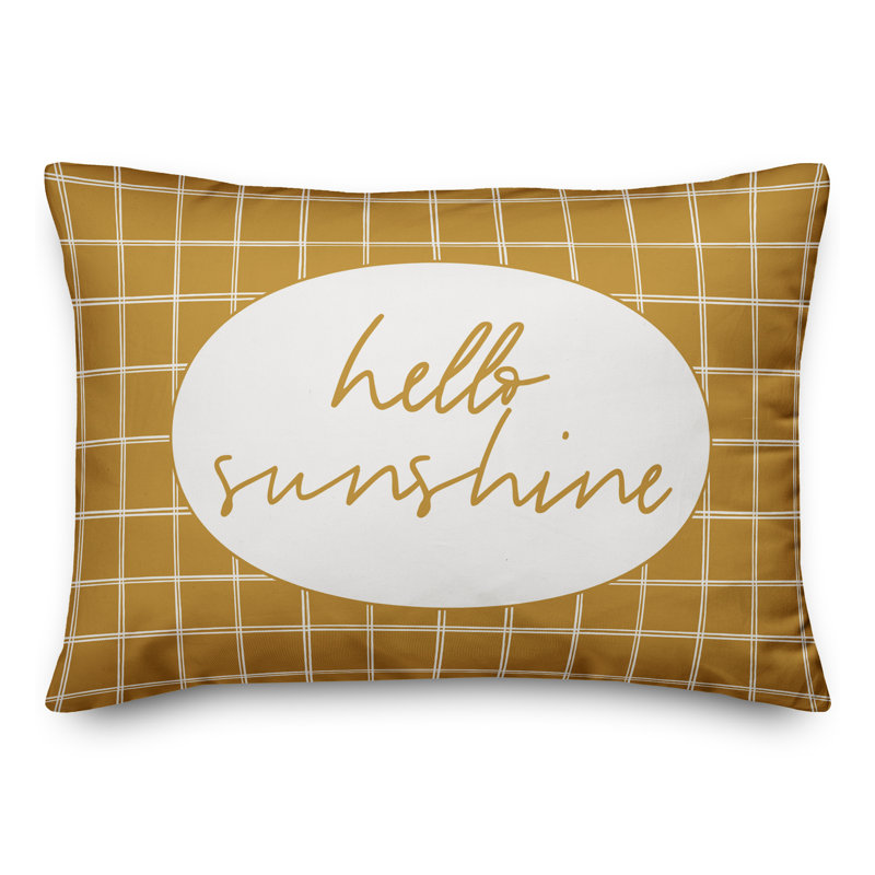  Housse de coussin rectangulaire d'extérieur Hello Sunshine, Jaune
