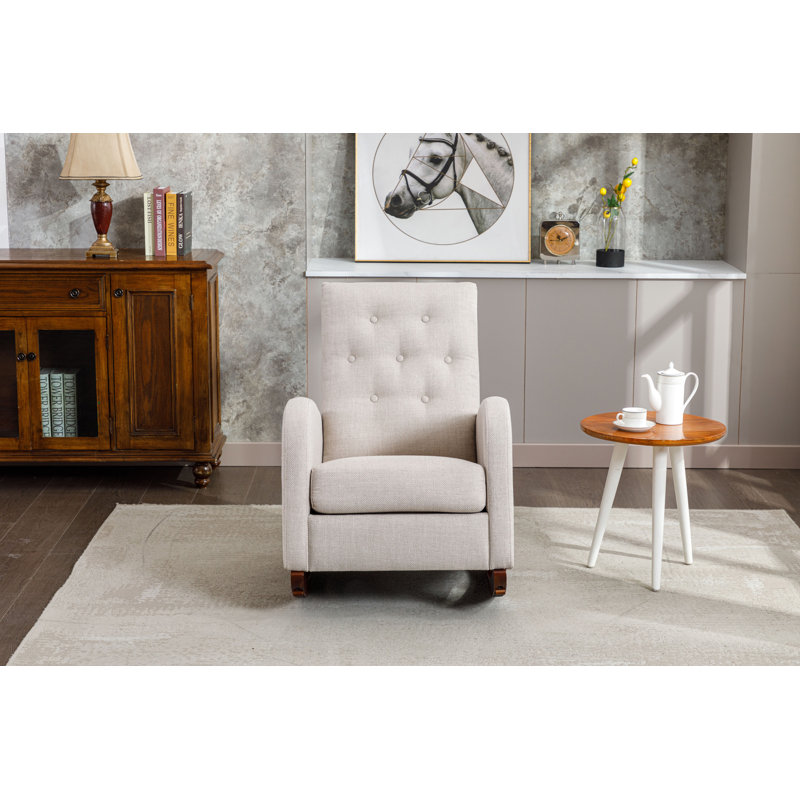 Fauteuil berçant à haut dossier, Gris huître