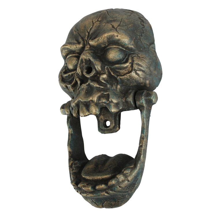 Design Toscano Knock-Jaw Skull Cast Iron Door Knocker | Wayfair