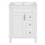 Meuble-lavabo de 61 cm (24 pouces) avec lavabo en céramique, 2 tiroirs et tablette réglable. Alliant simplicité française et rangement moderne, il est idéal pour les petites salles de bain et permet un gain d'espace optimal.