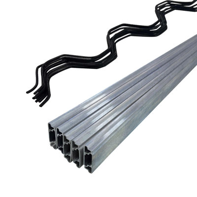 Galvanised Steel Lock Channel & Wiggle Wire Kit for Greenhouse Film | PVC Coated Spring Wires, U-Channel for Polytunnel Cover & Shade Cloth Fixing