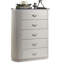Commode 1 pièce moderne avec poignées en chrome, plateau en pierre de culture et 5 tiroirs à queue d'aronde anglaise pour un rangement élégant